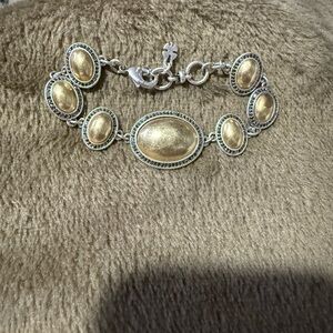 Lucky Brand Women's Pave Gem Link Bracelet, Two Tone, One Size